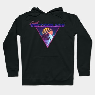 Retro Vaporwave Ski Mountain | Zermatt Switzerland | Shirts, Stickers, and More! Hoodie